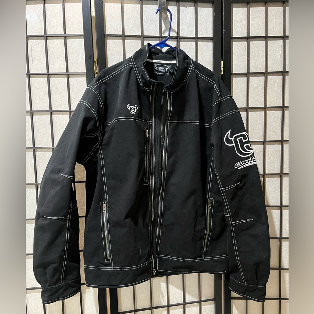 Cowboy HARDWARE Classics Black Logo Zip-Up WOODSMAN SOFT SHELL Jacket MEN SIZE L - Picture 3 of 12